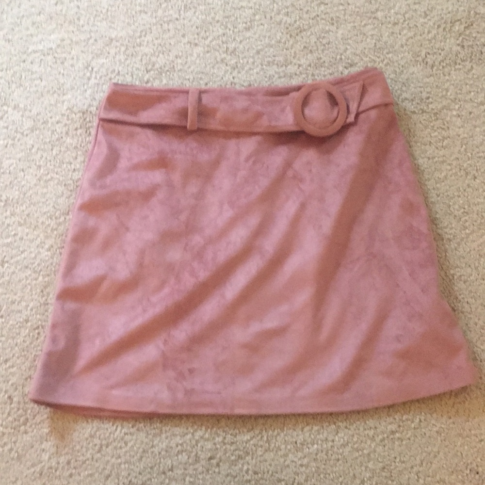 Primark pink suede mini skirt